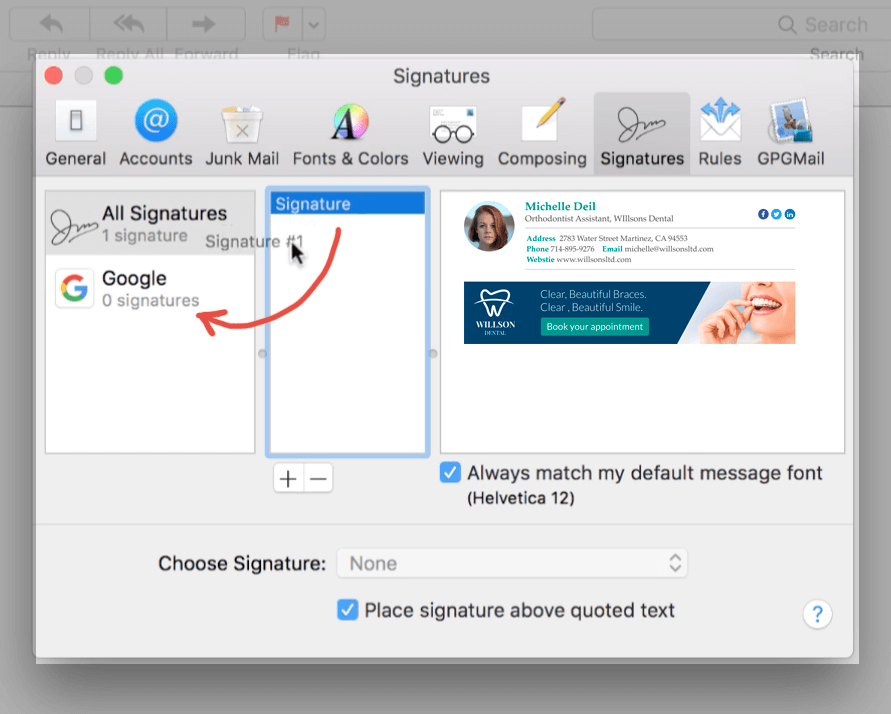 email signature for mailbox on mac
